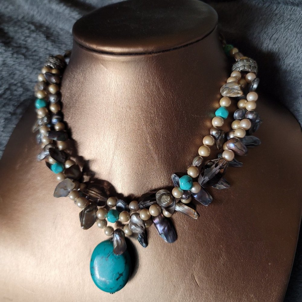 Multi Gemstone & Sterling Necklace by Deb Guyot